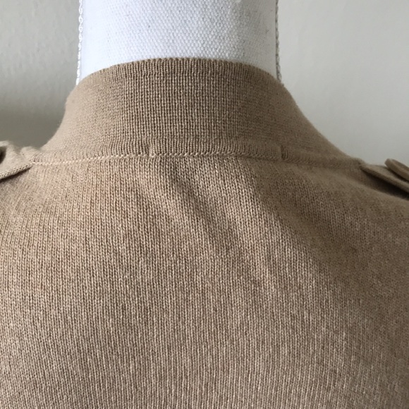 Tan trendy preppy button wool cardigan - Picture 6 of 10
